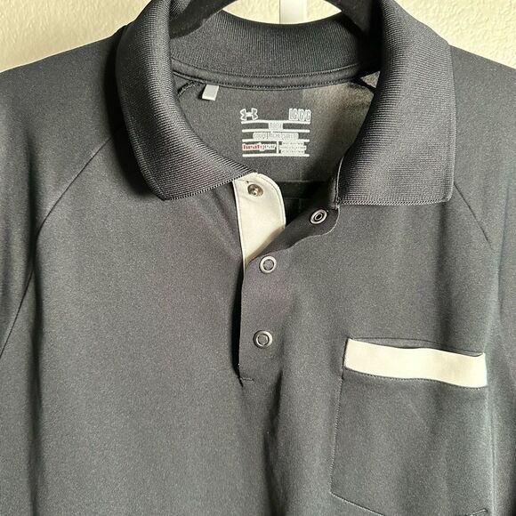 EUC UA Under Armour Men’s Black Short Sleeve Polo - Size Large - Picture 5 of 6